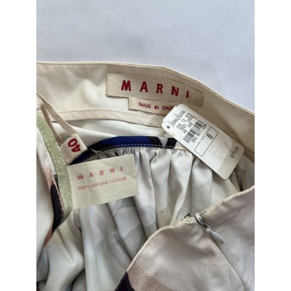 MARNI A-Line Skirt in Cream With Abstract Print - Picture 4 of 4